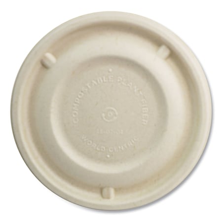 World Centric Fiber Lids for Bowls, 4.7in. dia, Paper, 500PK BBL-SC-12N-LF